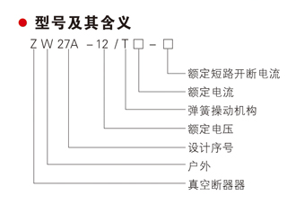 ZW27A-12系列 户外高压真空断路器型号及其含义