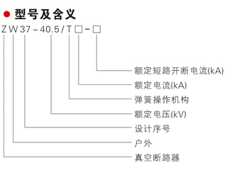 ZW37-40.5系列 户外高压真空断路器型号及含义