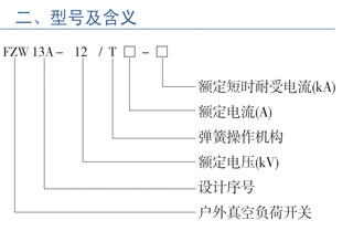 FZW13A-12/T630型 户外高压真空负荷开关型号及含义
