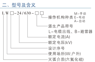 LW口(PG S)-24系列 户外高压六氟化硫断路器型号及含义